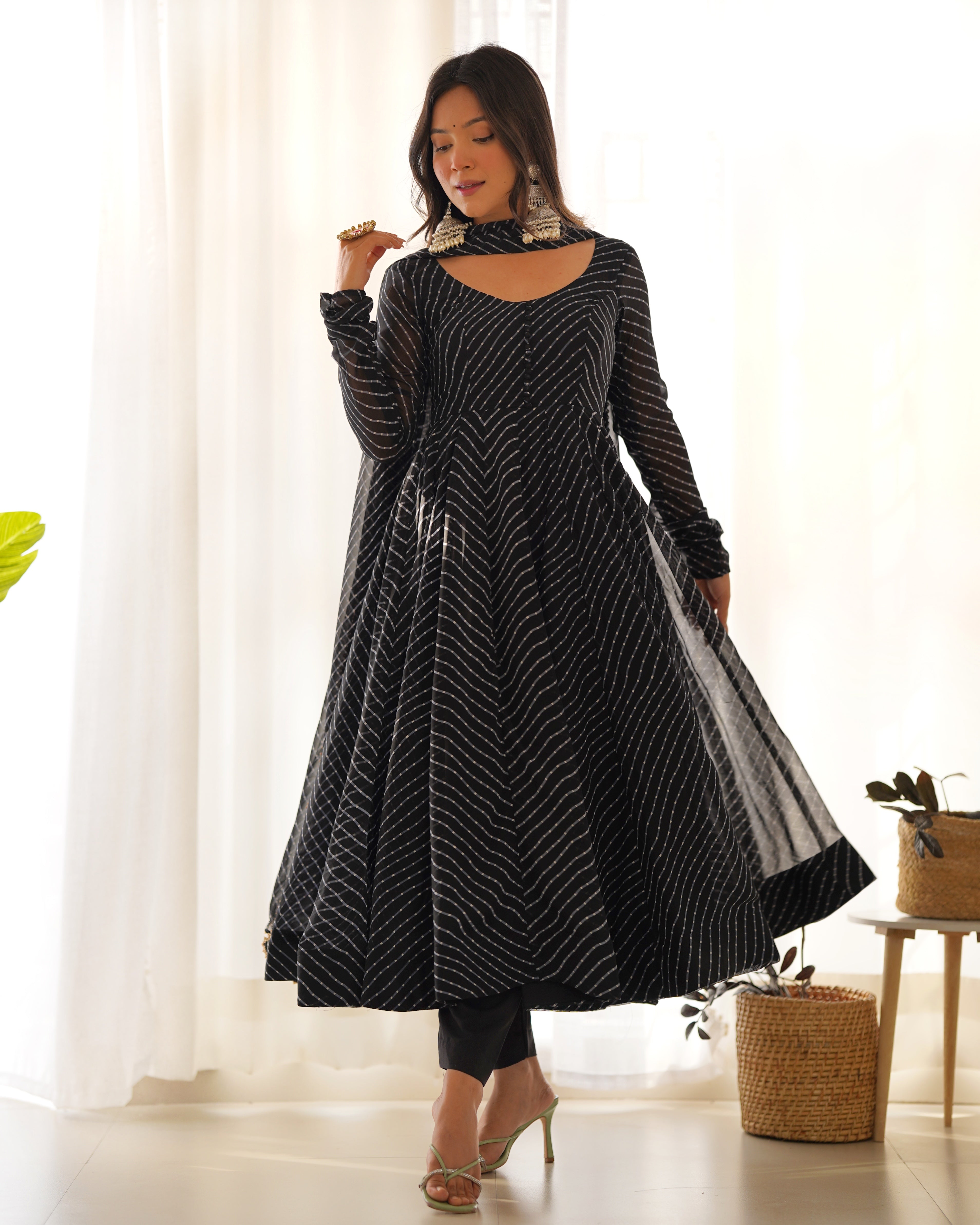 black color anarkali dress Trending Black Color Party Wear Embroidery Anarkali Suit main image 1