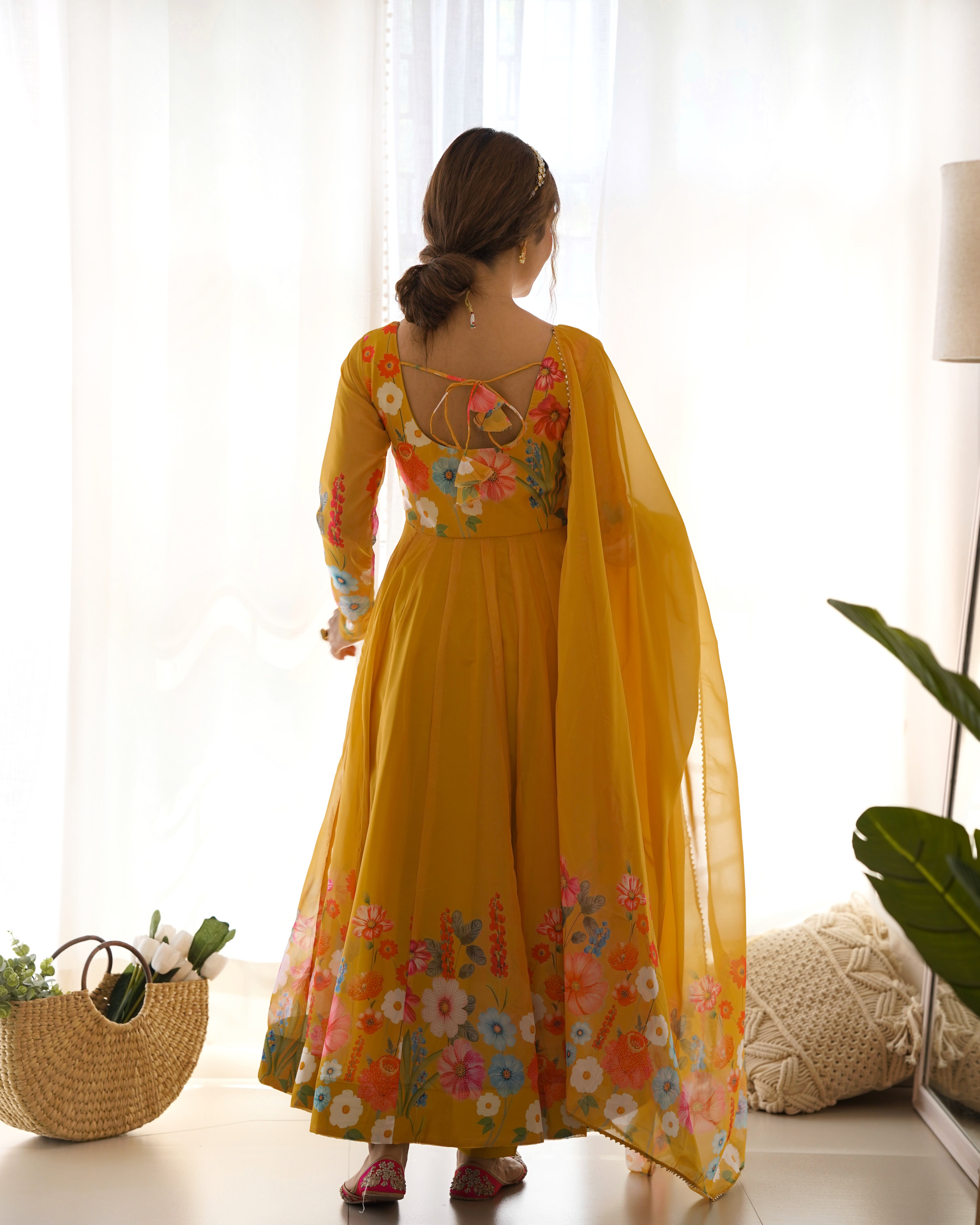 Lovely Liril and Colorful Lightweight Stylish Anarkali Suit with Dupatta Set for Upcoming Festivities and Weddings