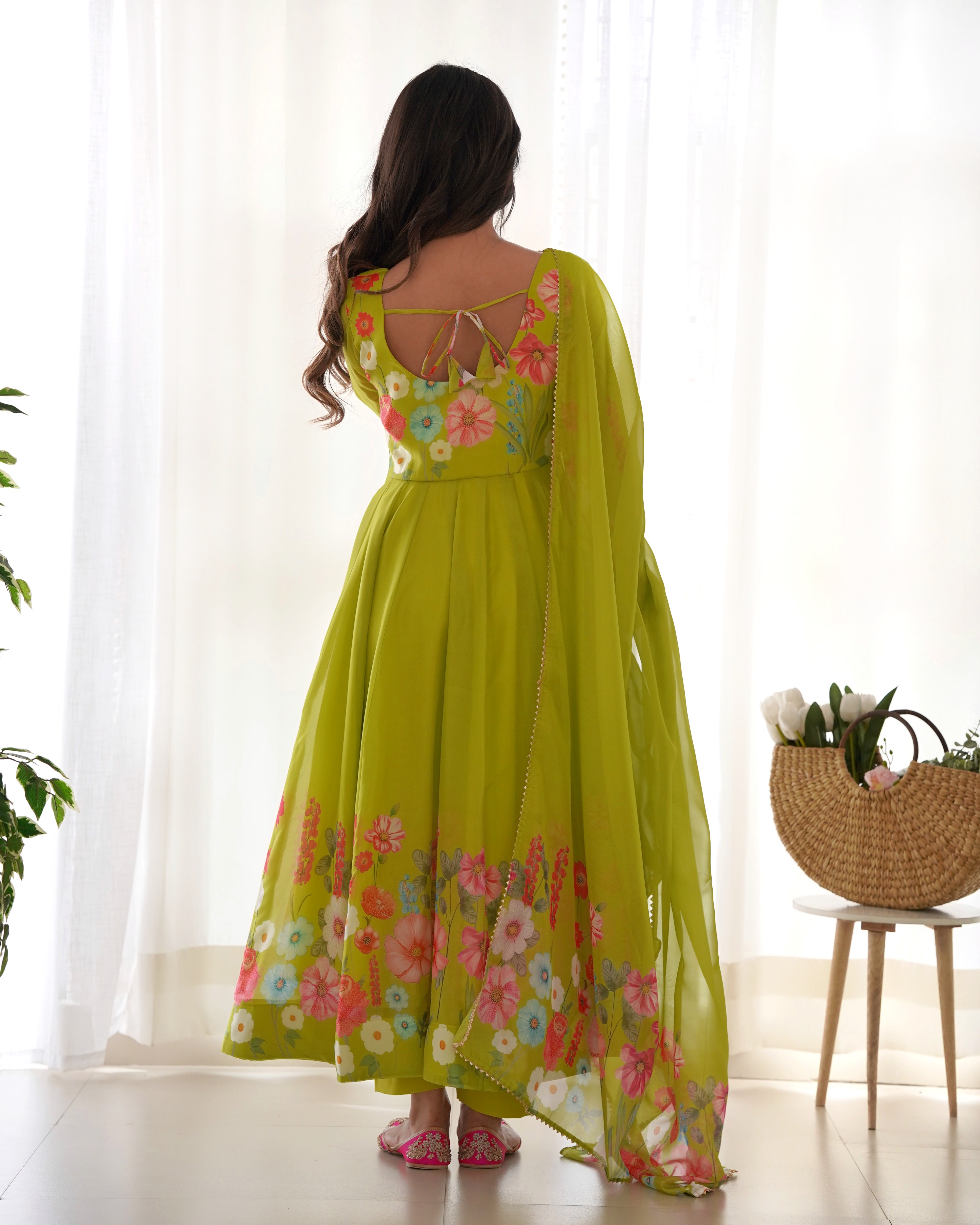 Lovely Liril and Colorful Lightweight Stylish Anarkali Suit with Dupatta Set for Upcoming Festivities and Weddings