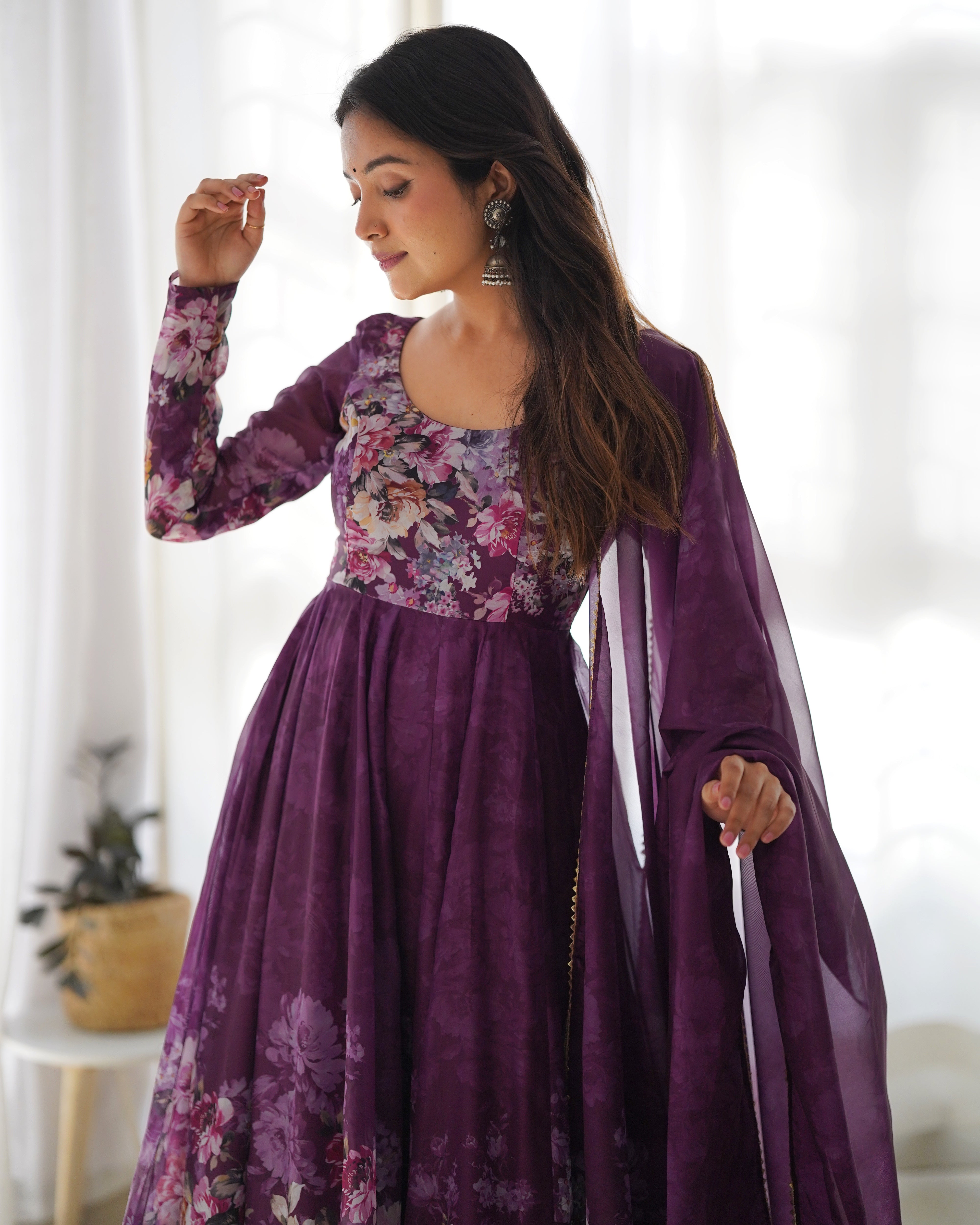 Colorful Lightweight Stylish Anarkali Suit with Dupatta Set for Upcoming Party and Weddings