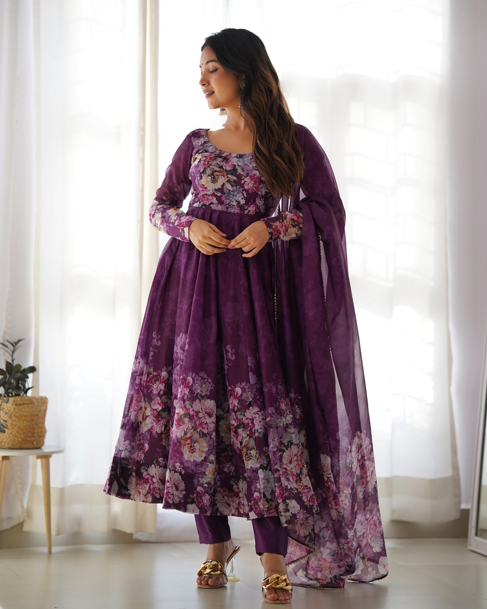 Colorful Lightweight Stylish Anarkali Suit with Dupatta Set for Upcomi ...