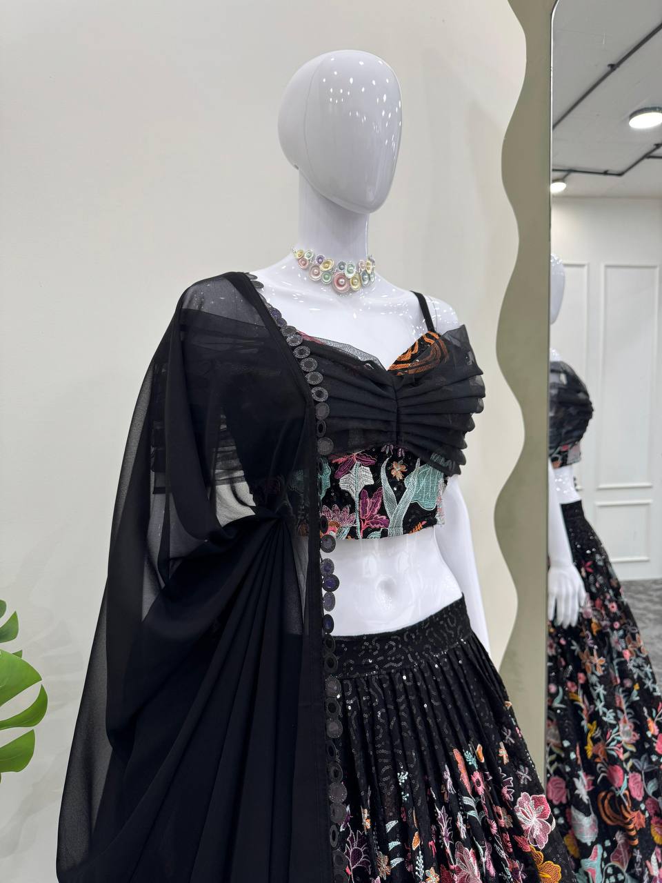 Black Georgette Lehenga Choli for Women – Ideal for Weddings and Festivals