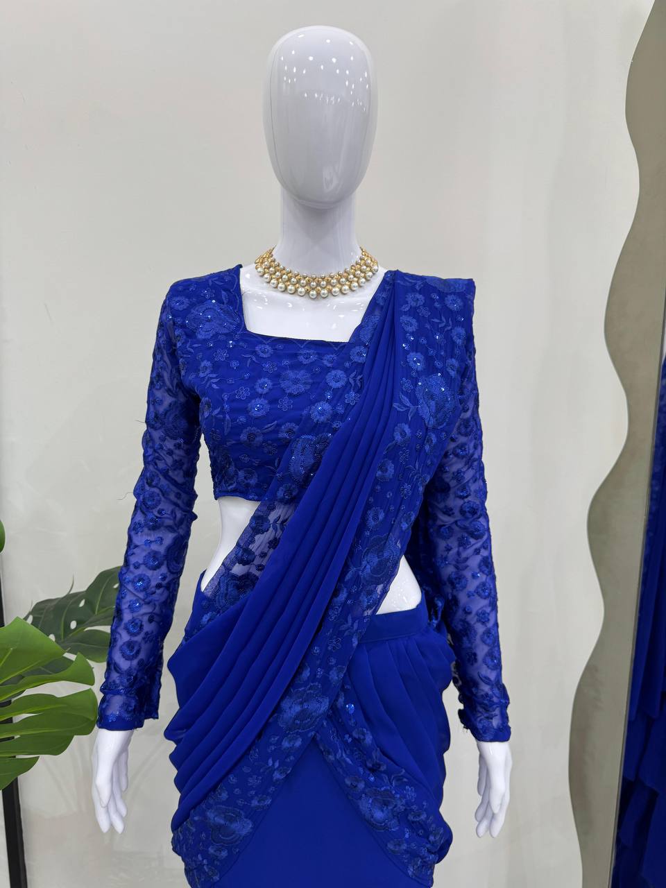 Shop Elegant Blue Half Saree for Weddings and lehenga saree for party and functions