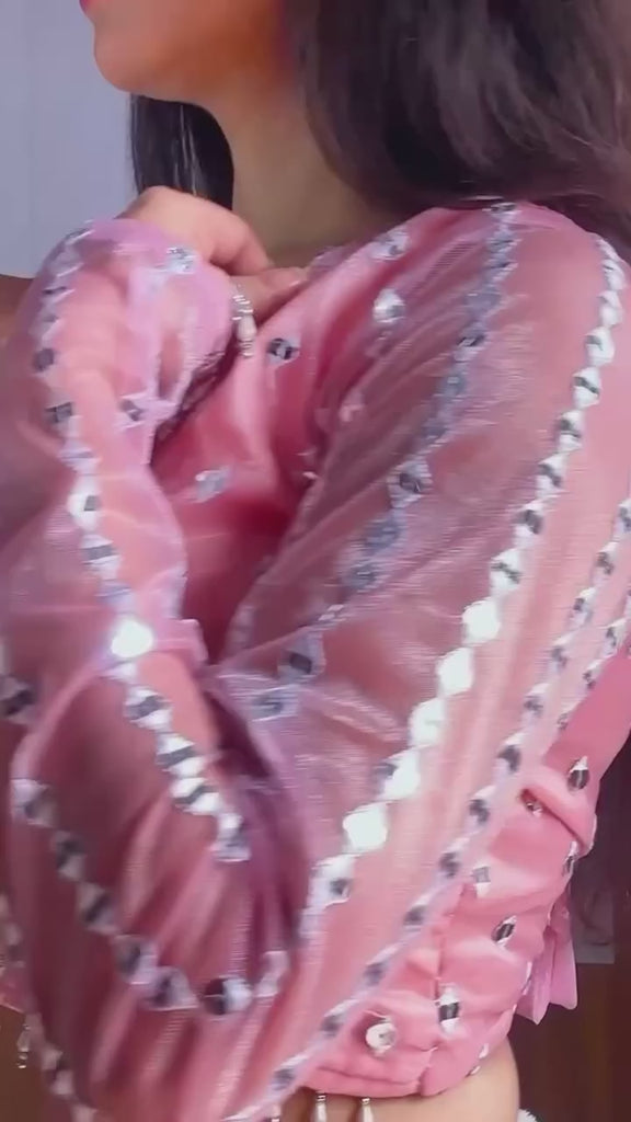 Shop Elegant Pink Half Saree for Weddings and lehenga saree Receptions